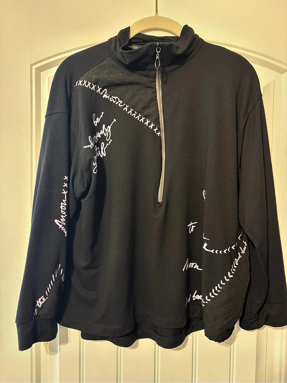 Michael Tyler Black Half-Zip Pullover Size Medium Like New